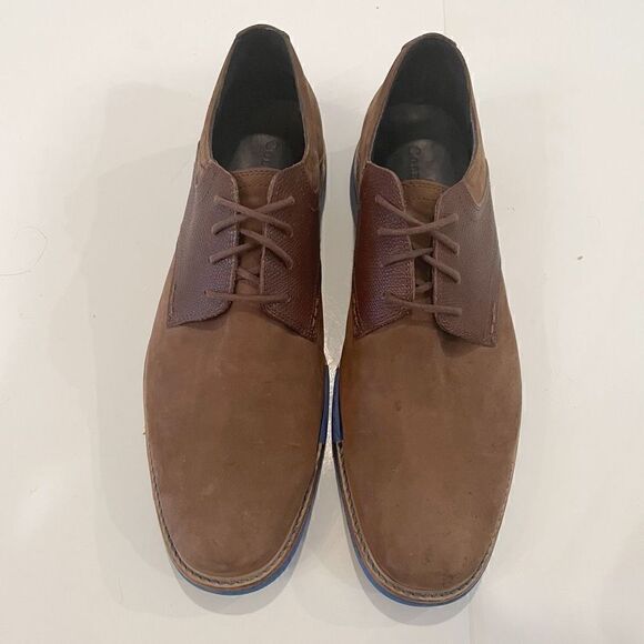 Cole Haan Great Jones Oxford Saddle Shoe Brown Suede Blue Sole size 11 - Picture 4 of 11